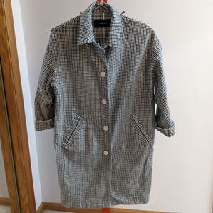 Zara Basic Green Gingham Jacket Medium